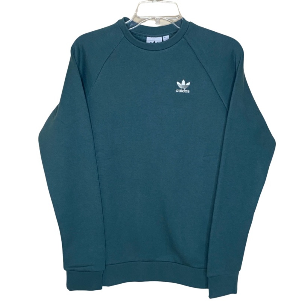 NWT Men’s Adidas Firebird Hunter Green Crew Neck Pullover Sweater XS Casual Cozy